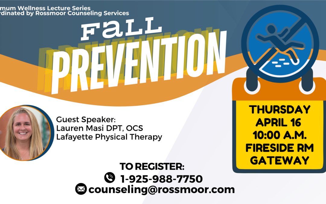 Counseling to host Fall Prevention lecture on 4/16 in Fireside